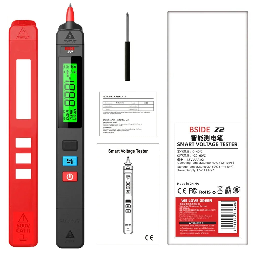 BSIDE Z2 AC Voltage Tester Pen with Leakage Detection