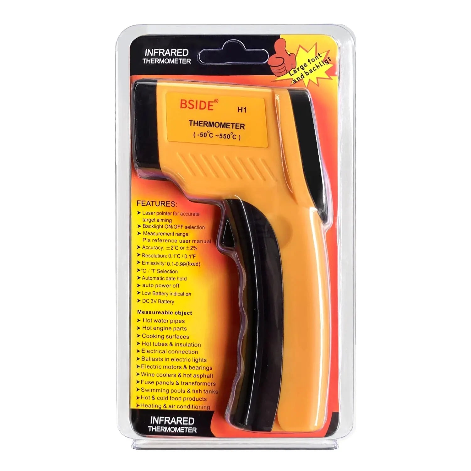 BSIDE H1 Infrared Thermometer Gun for Cooking & BBQ