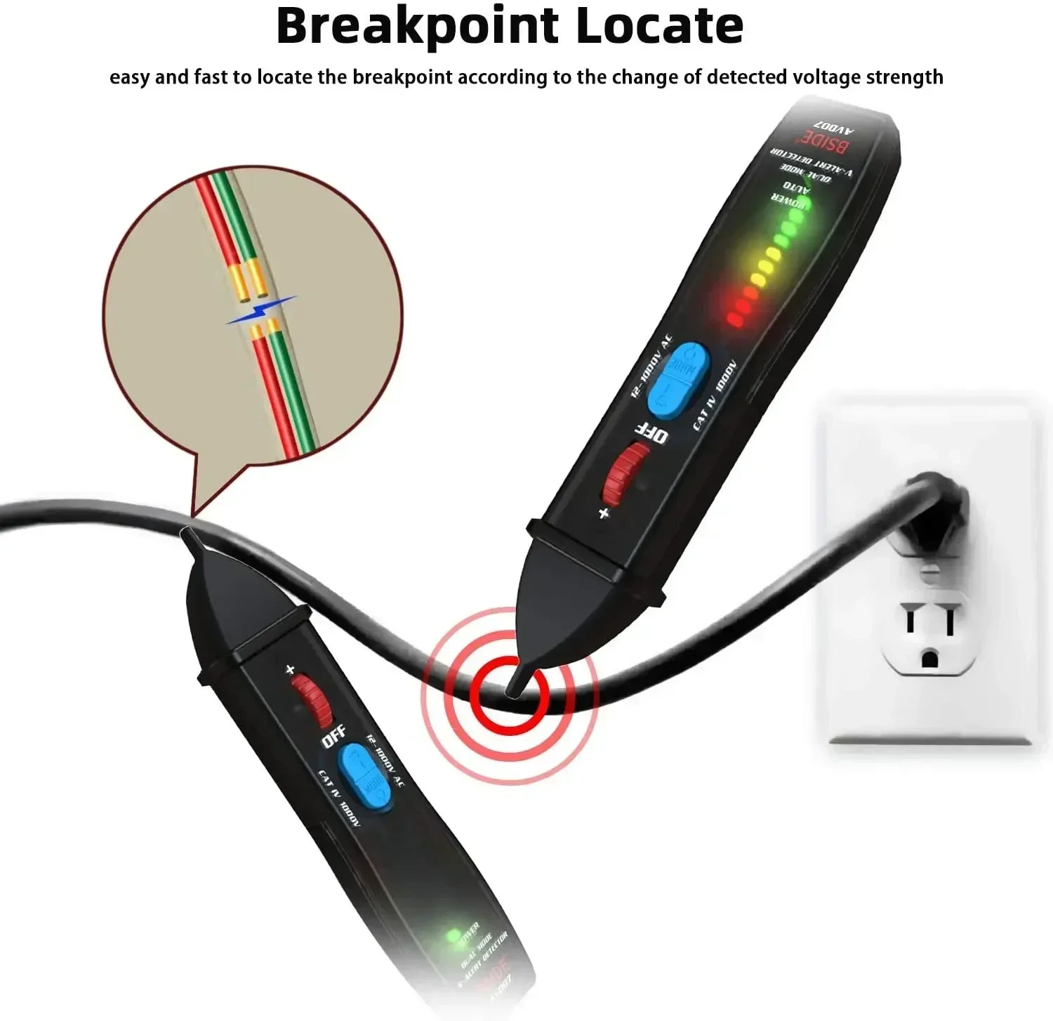 BSIDE AVD07 Non-Contact Voltage Tester with Wire Detection