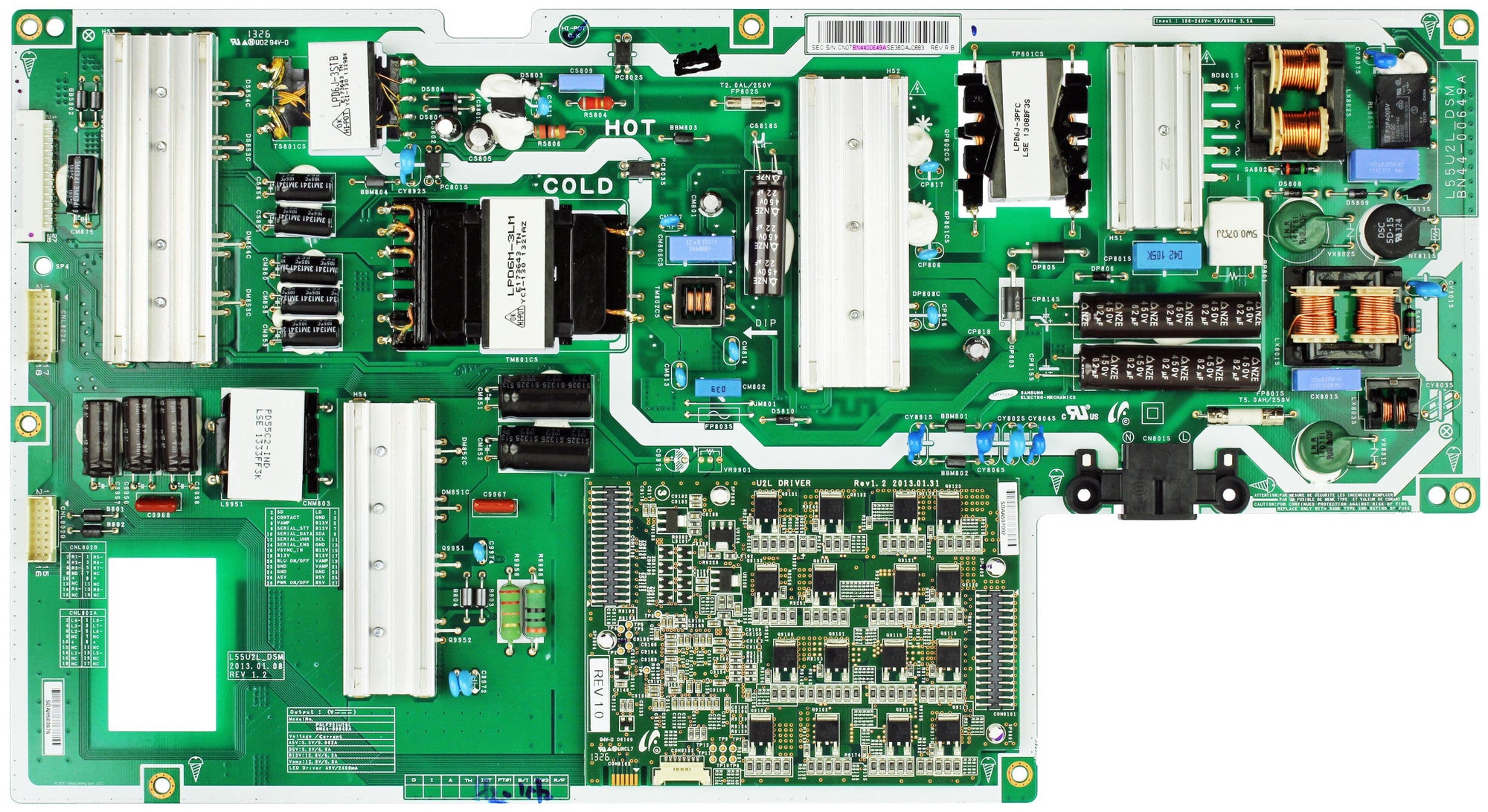 Samsung BN44-00649A (L55U2L_DSM) Power Supply / LED Board