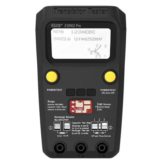 BSIDE ESR02Pro Transistor Tester for Diode, Capacitance & SMD