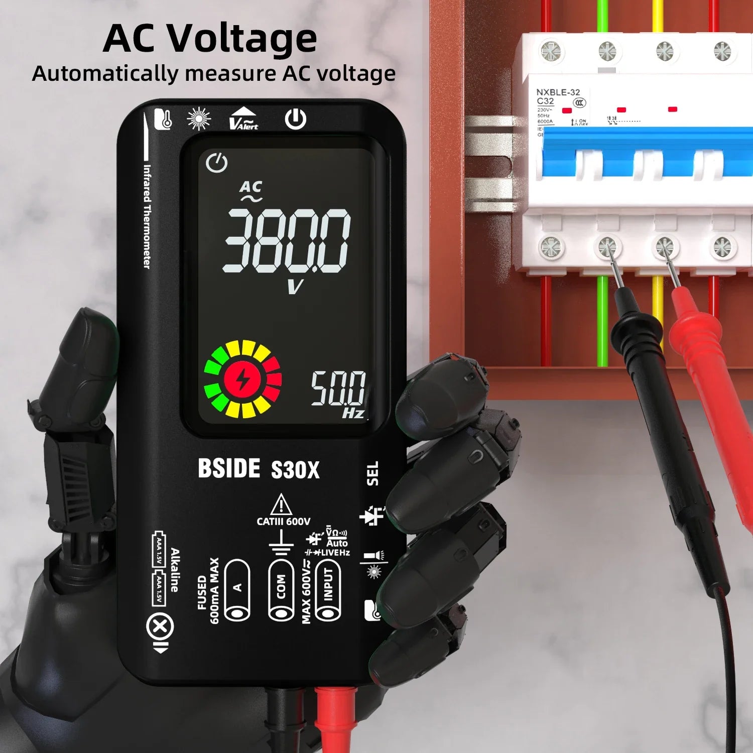 BSIDE S30X Auto Range Multimeter with Diode & Temp Test