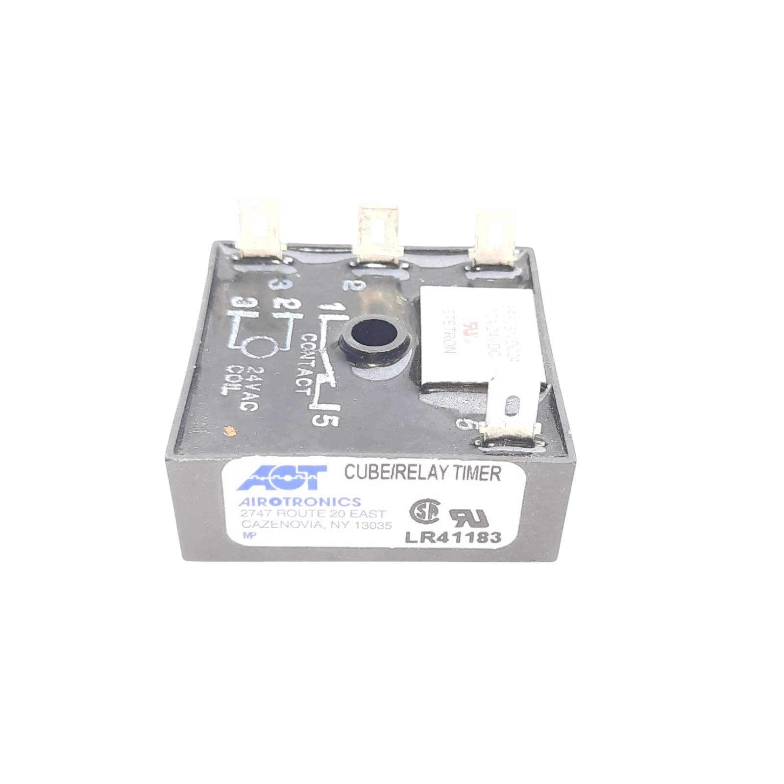 Airtronics TGC3180SC3HS2 Cube Relay Timer LR41183, 24 VAC Coil, 180 Sec, SPST 10 Amp