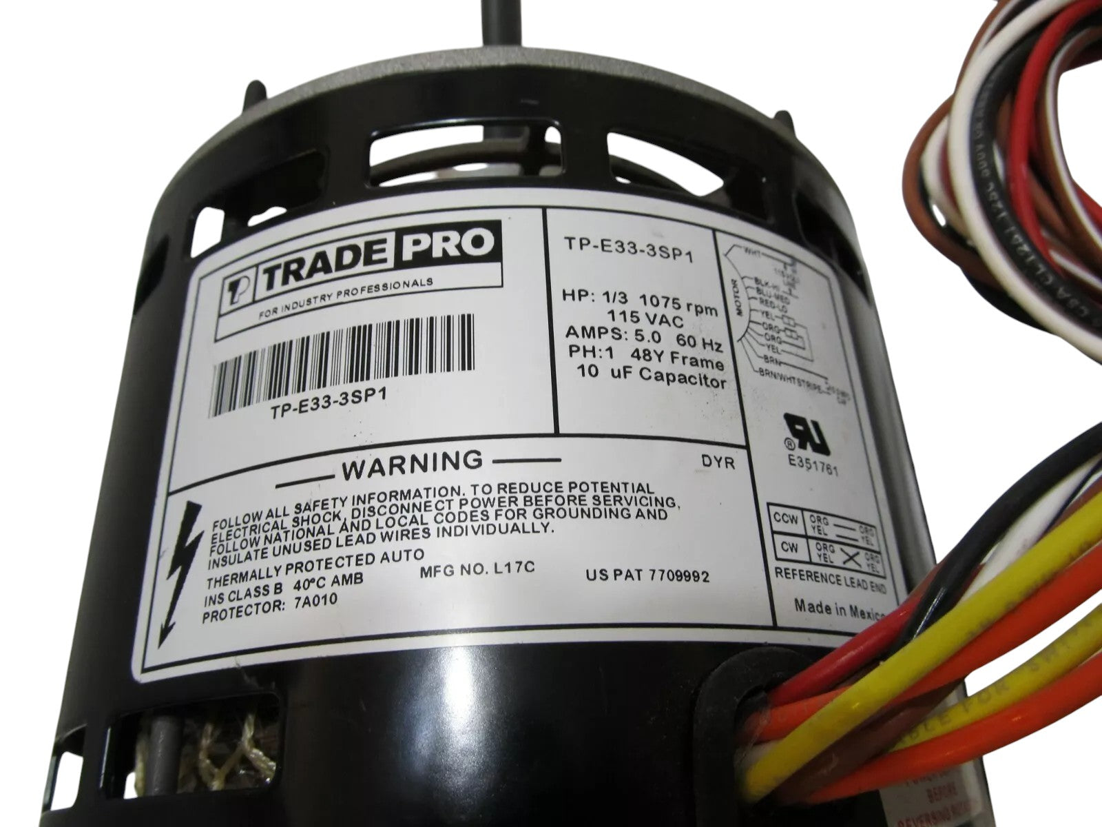 TRADEPRO TP-E33-3SP1 EVAPORATOR MOTOR1/3 HP 370/440V 5.0AMP (Refurbed)