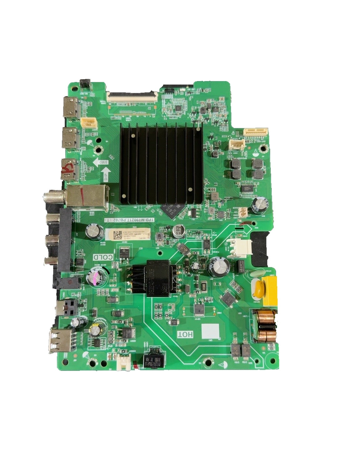 Actual Toshiba main power board photo with workbench background removed