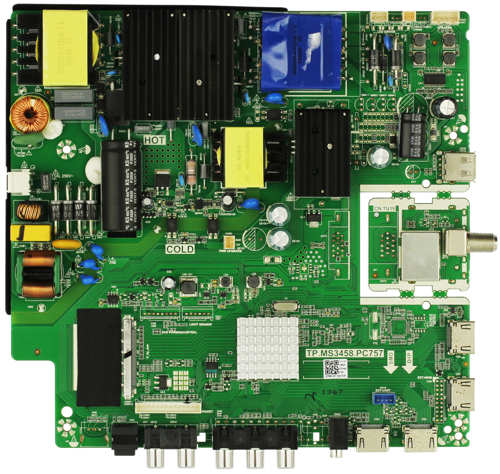 DCCK202005-035 Sceptre Main Board / Power Supply Board, TP.MS3458.PC757, U515CV-UMR
