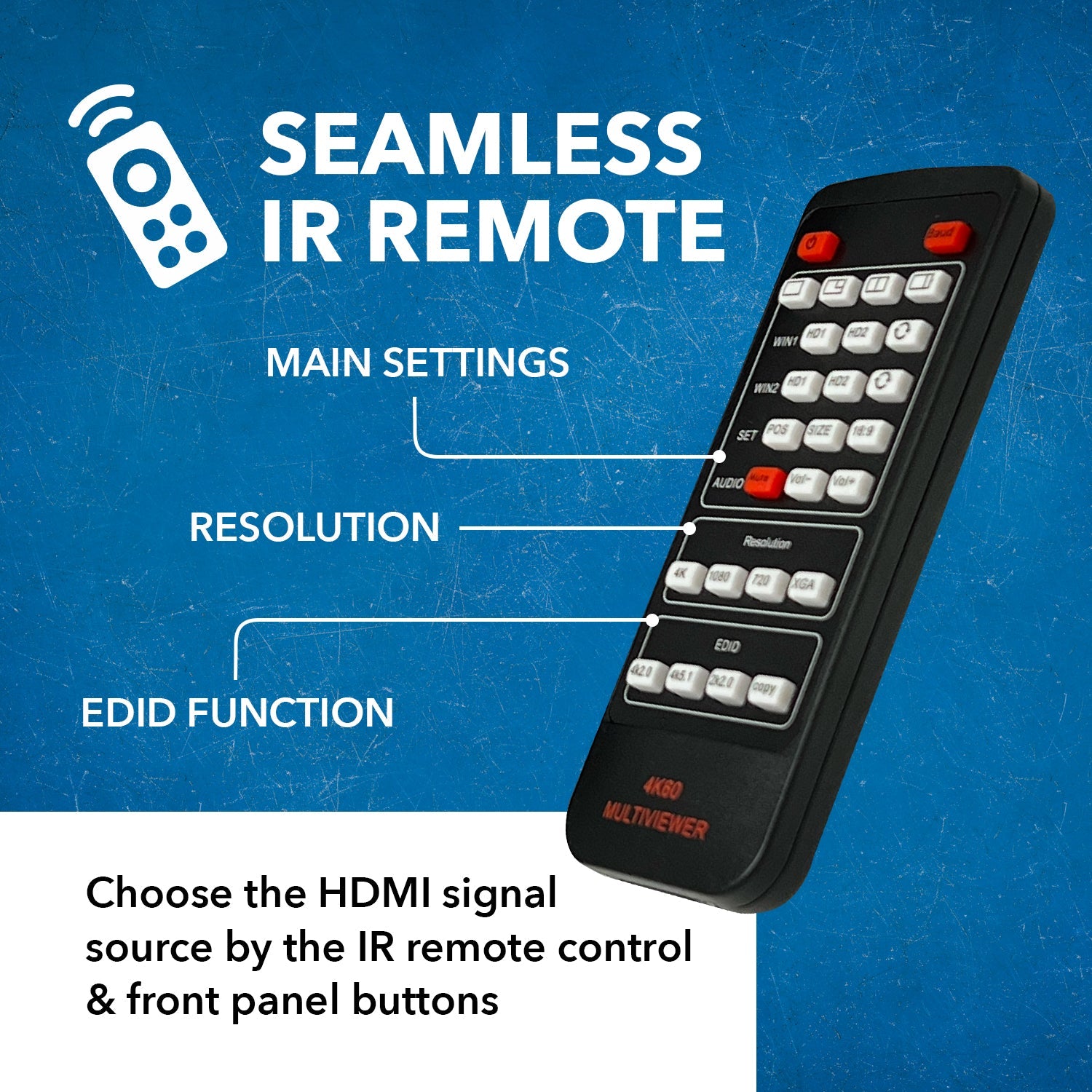4K@60hz 2-port HDMI™ Seamless Switch w/ Multi Viewer (Audio Extract)-UHD-201MV