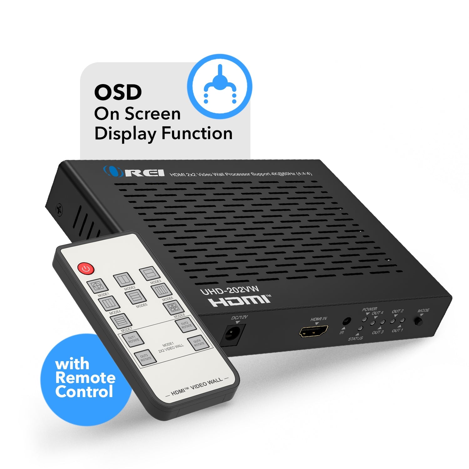 4K 1-In-4-Out USB-C & HDMI™ Video Wall Controller-UHD-202VW