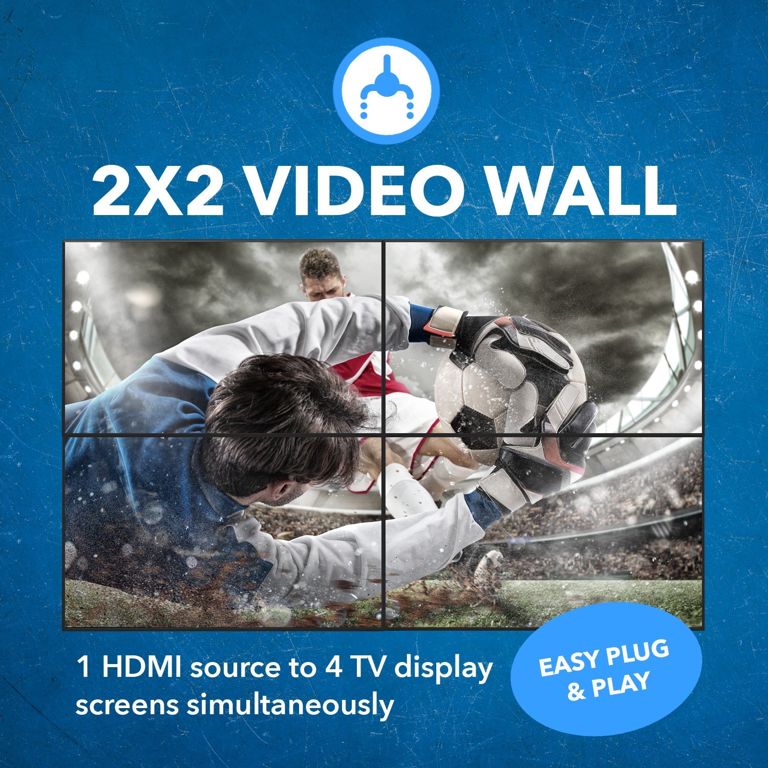 4K 1-In-4-Out USB-C & HDMI™ Video Wall Controller-UHD-202VW