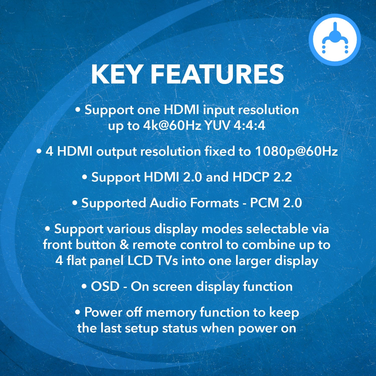 4K 1-In-4-Out USB-C & HDMI™ Video Wall Controller-UHD-202VW
