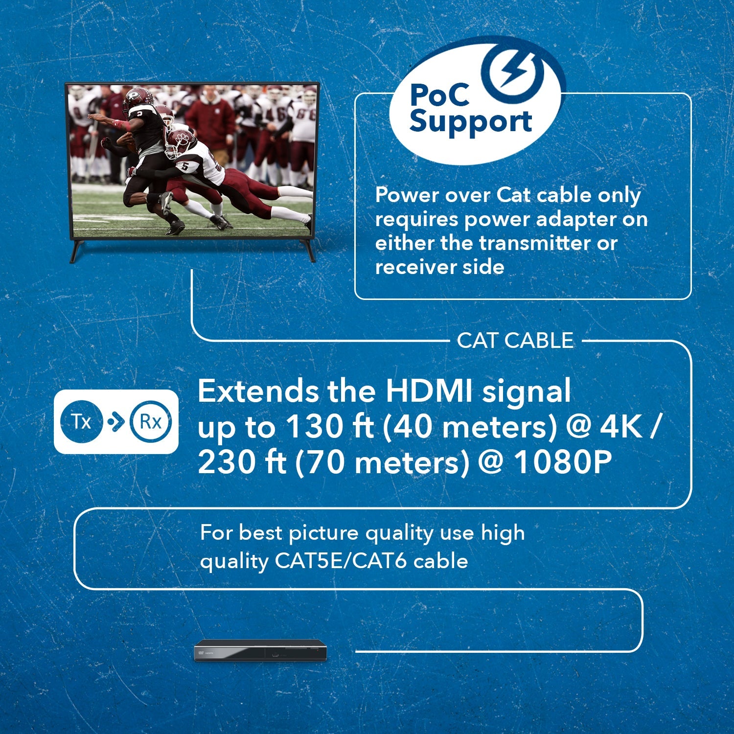 4K HDBaseT HDMI™ Extender (ARC & CEC) - 132ft (cat6)-UHD-EXB132AR-K(NEW)