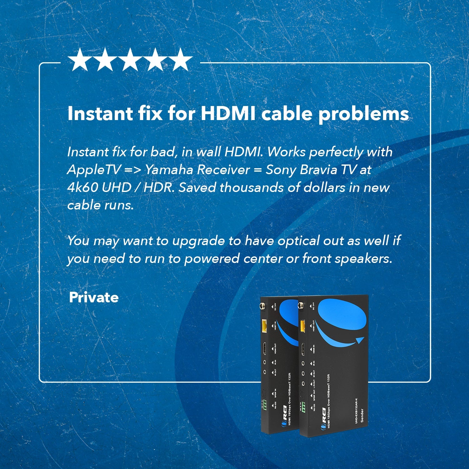 4K HDBaseT HDMI™ Extender (ARC & CEC) - 132ft (cat6)-UHD-EXB132AR-K(NEW)