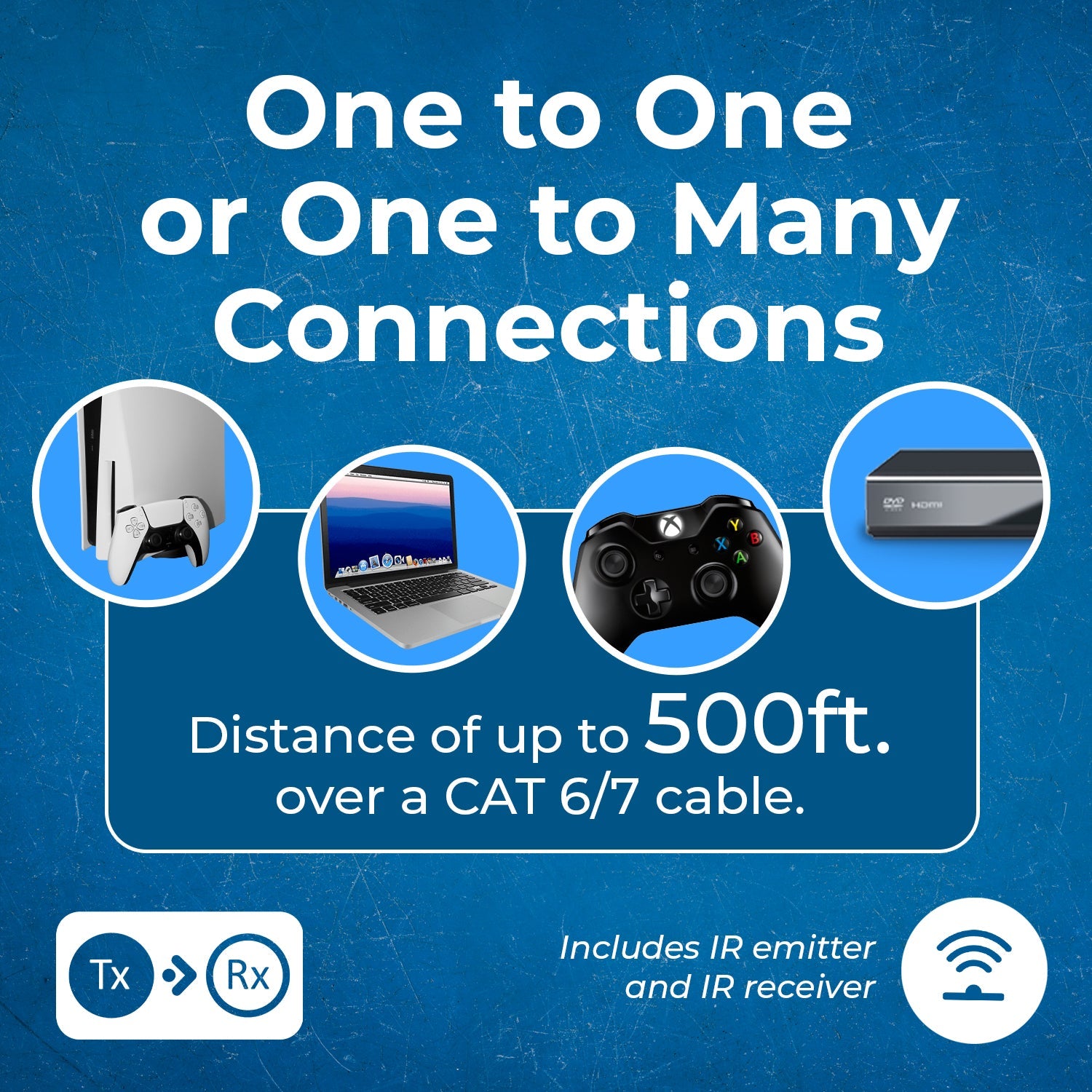 4K@60hz  HDMI™ Extender (Over 1G IP, Loop, IR) - 500ft (cat6)-UHD-EXM500-K