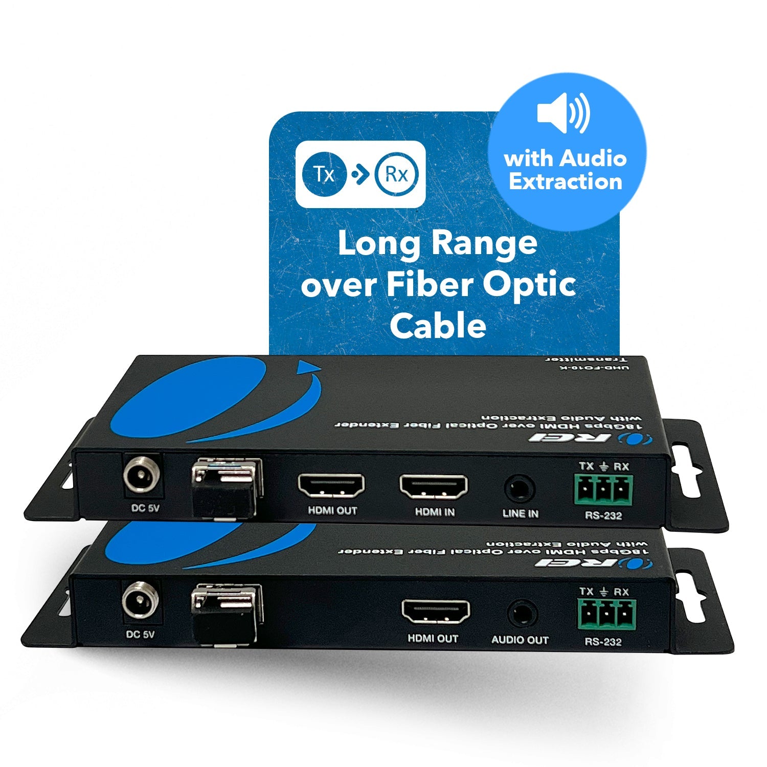 4K@60hz HDMI™ Extender (Loop, Bi-IR) - 10km (fiber-optic)-UHD-FO10-K