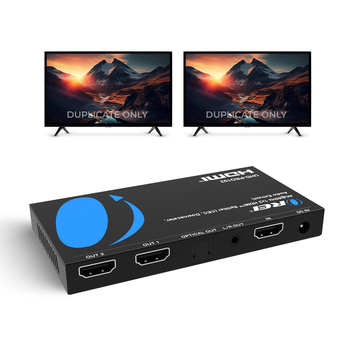 4K@60Hz 1x2 HDMI™ Splitter (CEC, Downscaler, Audio Extract)  (UHD-PRO102)