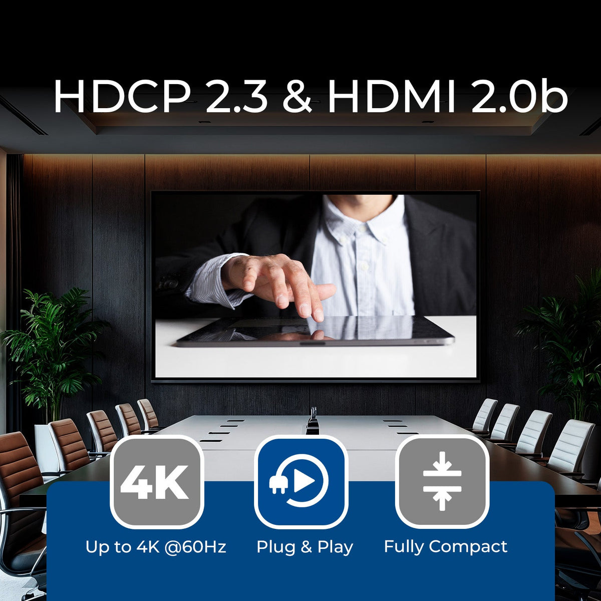 4K@60Hz 1x4 HDMI™ Splitter (CEC, Downscaler, Audio Extract) (UHD-PRO104)