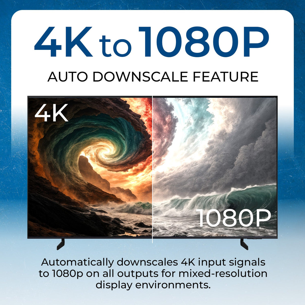 4K@60Hz 1x4 HDMI™ Splitter (CEC, Downscaler, Audio Extract) (UHD-PRO104)