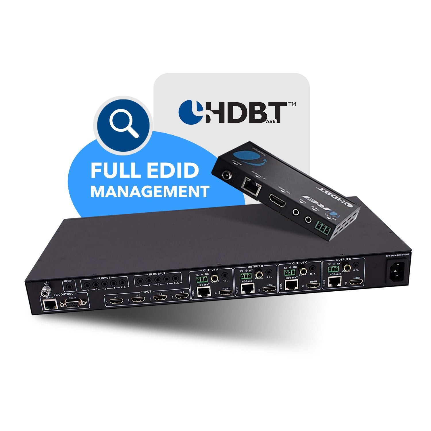 4K HDBaseT 4x4 HDMI™ Extender Matrix (Loop) - 230ft (cat6)-UHD44-EX230-K