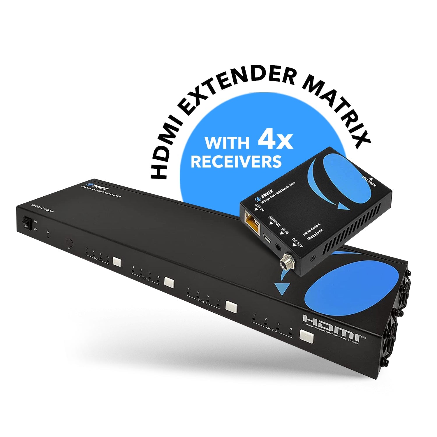 4K@60hz 4x4 HDMITM Matrix Extender (Loop) 230ft (cat6)-UHD48-EX230-K