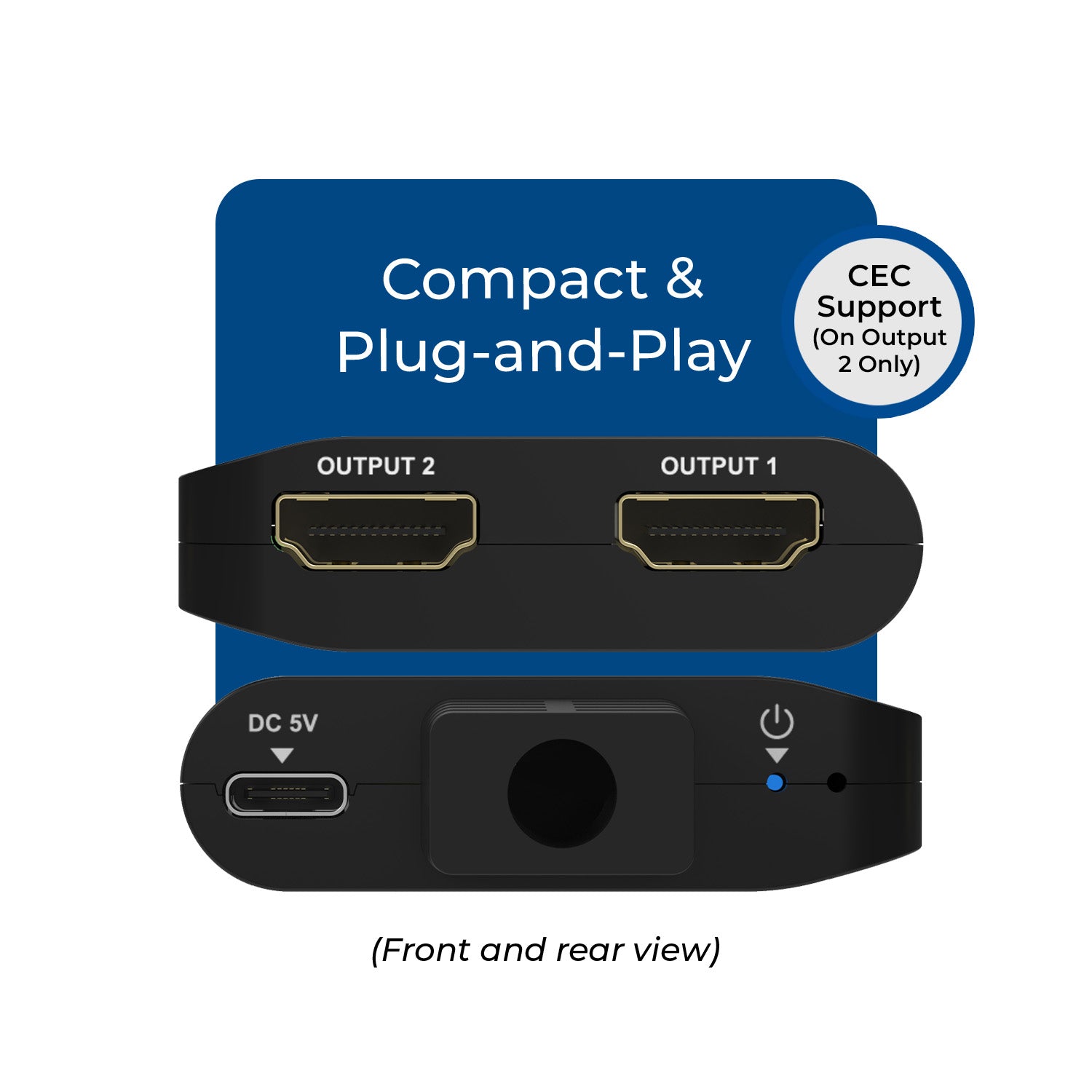 4K@60Hz 1x2 HDMI™ Splitter (Downscaler, Pigtail)-UHDS-102C