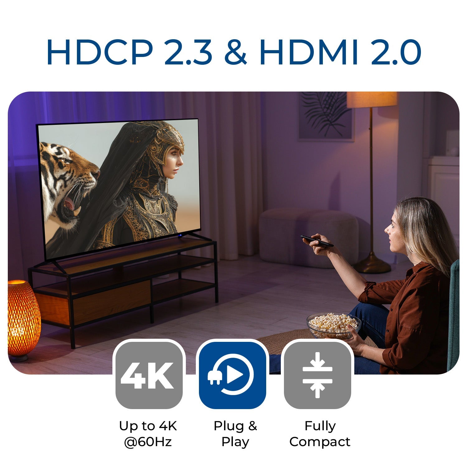 4K@60Hz 1x2 HDMI™ Splitter (Downscaler, Pigtail)-UHDS-102C