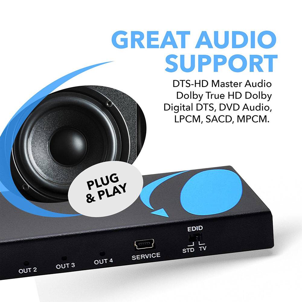 4K@60Hz 1x4 HDMI™ Splitter-UHDS-104