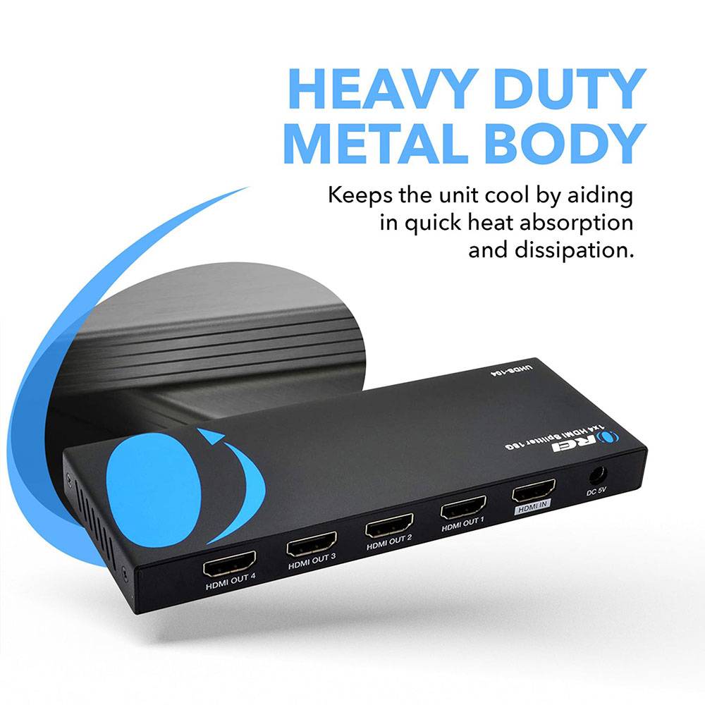 4K@60Hz 1x4 HDMI™ Splitter-UHDS-104