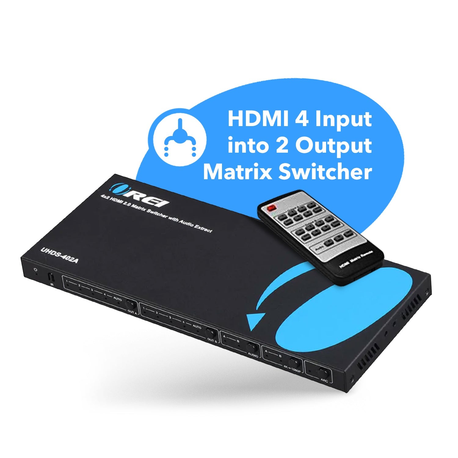 4K@60hz 4x2 HDMI™ Matrix  (Audio Extract)-UHDS-402A