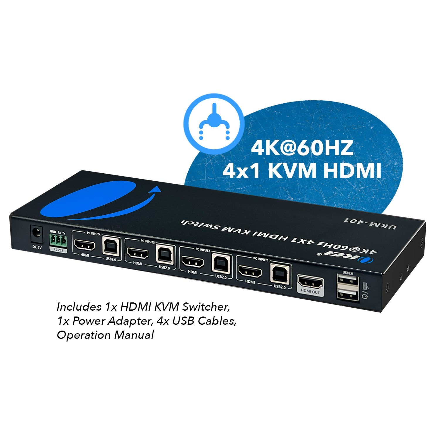 4K@60hz 4-port HDMI™ KVM Switch-UKM-401