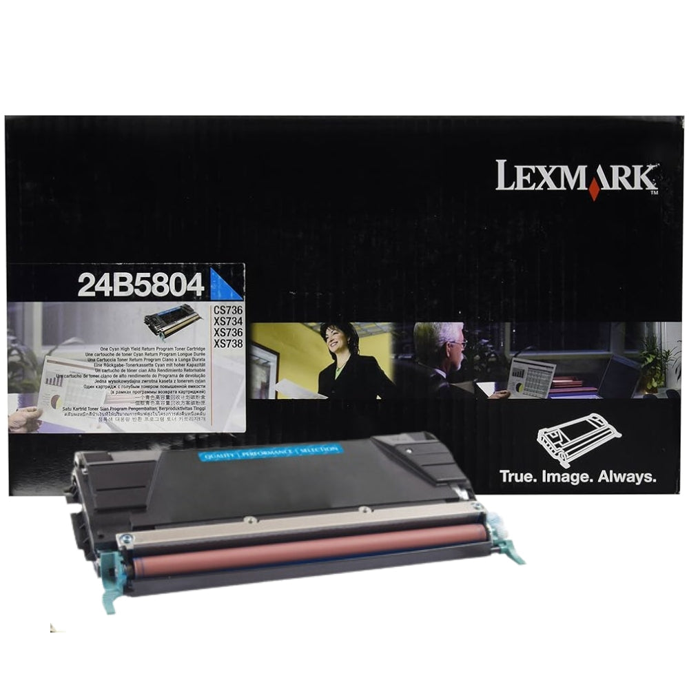 New, Pre-Owned - Lexmark 24B5804 High Yield Cyan Toner Cartridge