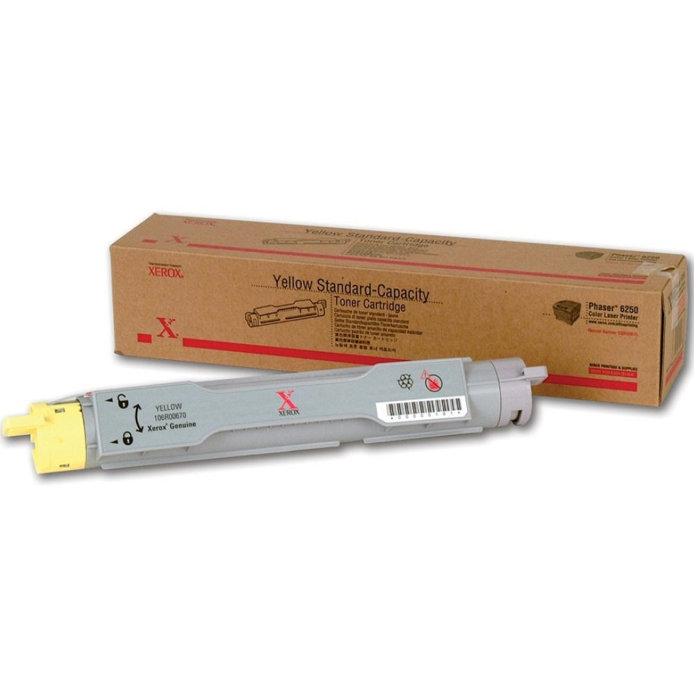 New, Pre-Owned - Xerox Phaser 6250 Standard-Yield Yellow Toner Cartridge, 106R00670