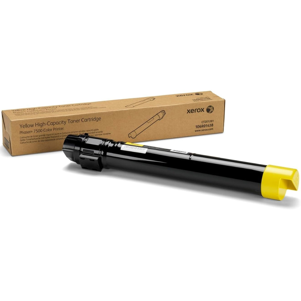New, Pre-Owned - Xerox Phaser 7500 High Yield Yellow Toner Cartridge, 106R01438