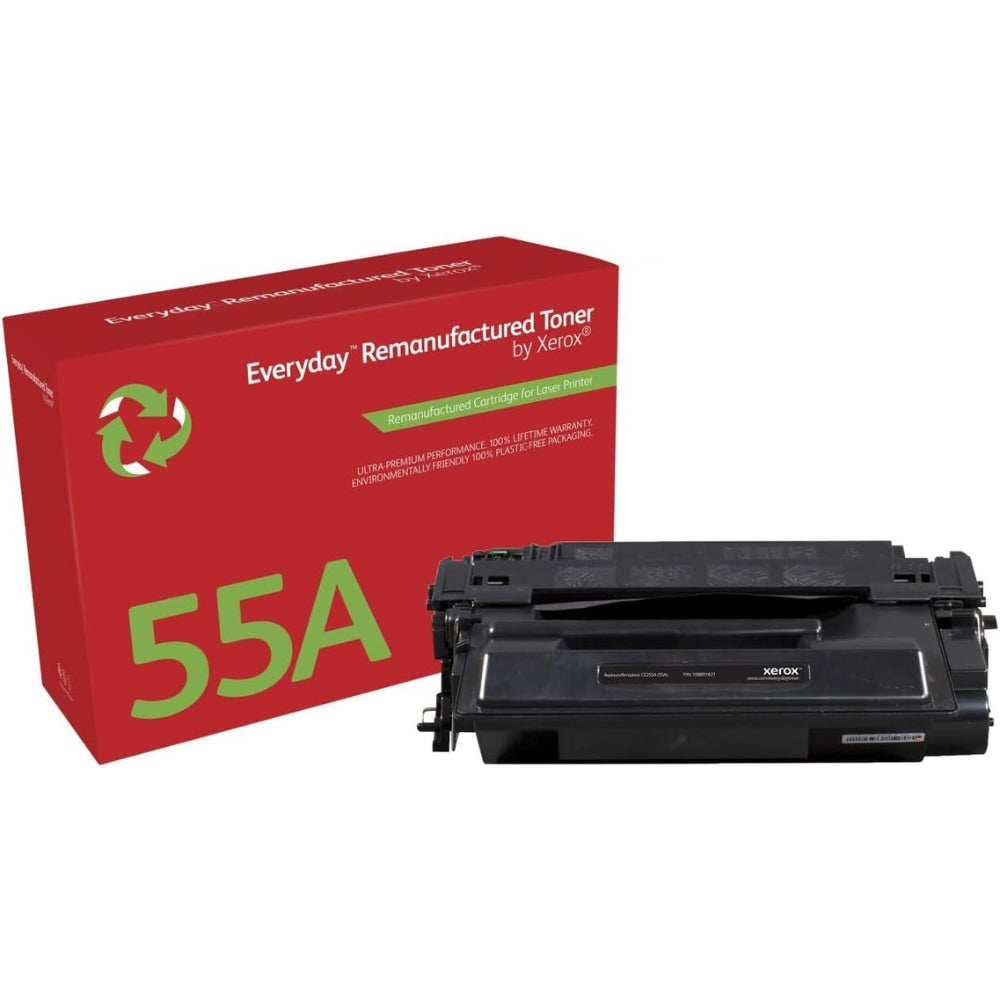 New, Pre-Owned - Xerox 106R01621 Standard Yield Black Toner Cartridge, (Alternative To The HP 55A (CE255A)