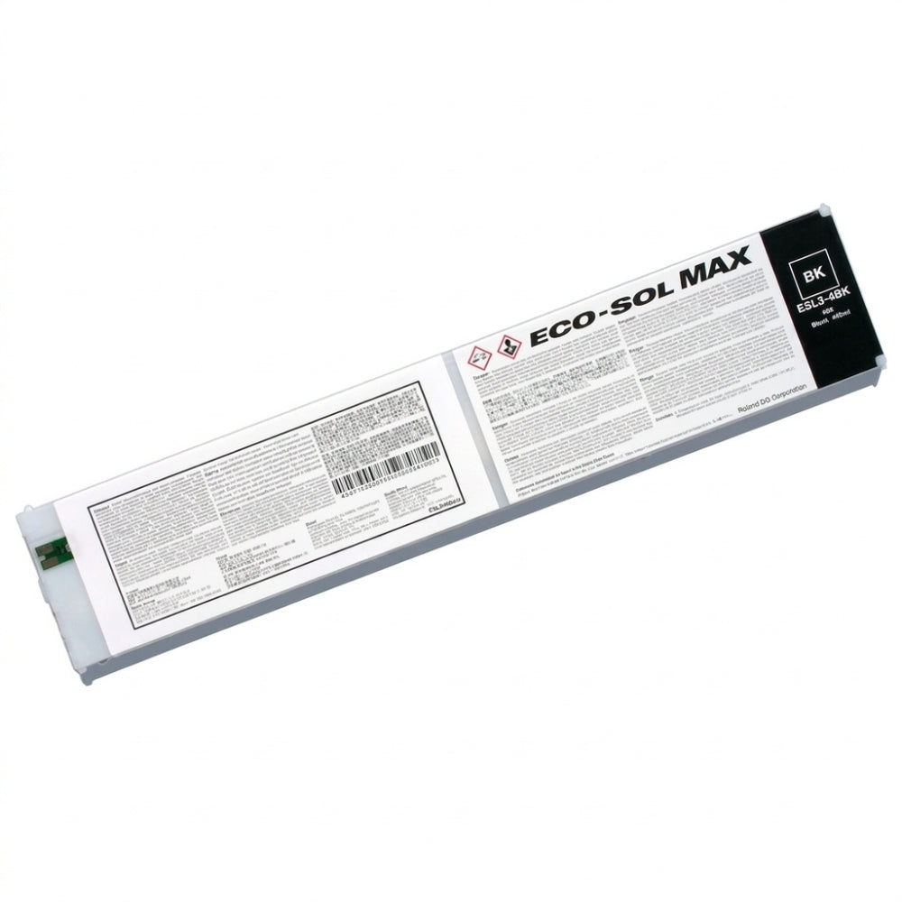 New, Pre-Owned - Roland Eco-Sol Max ESL3-4BK Solvent Ink Cartridge 440ml Black