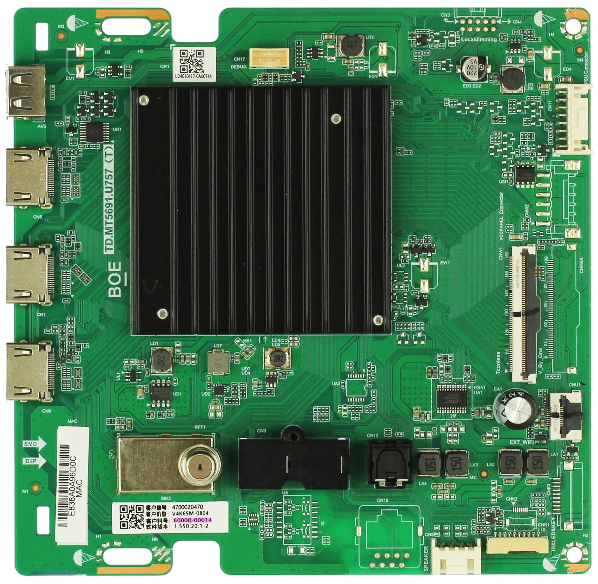 Vizio 60000-00014 Main Board for V4K65M-0804