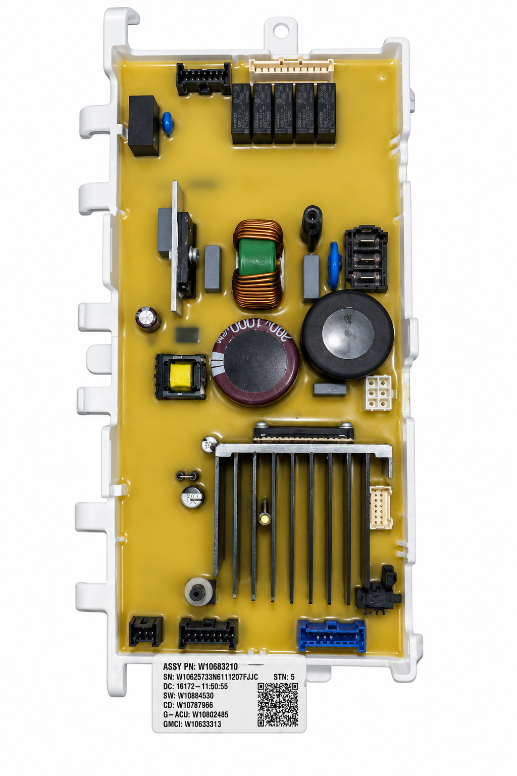 Kenmore Whirlpool W10683210 washer control board clean white background