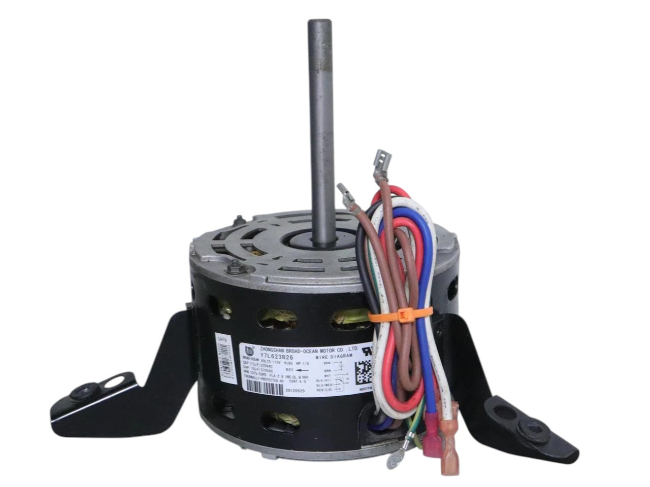 Broad-Ocean Y7L623B26 Blower Motor 1/5HP 115V 1075RPM 3SPD CCWLE HC37TQ113