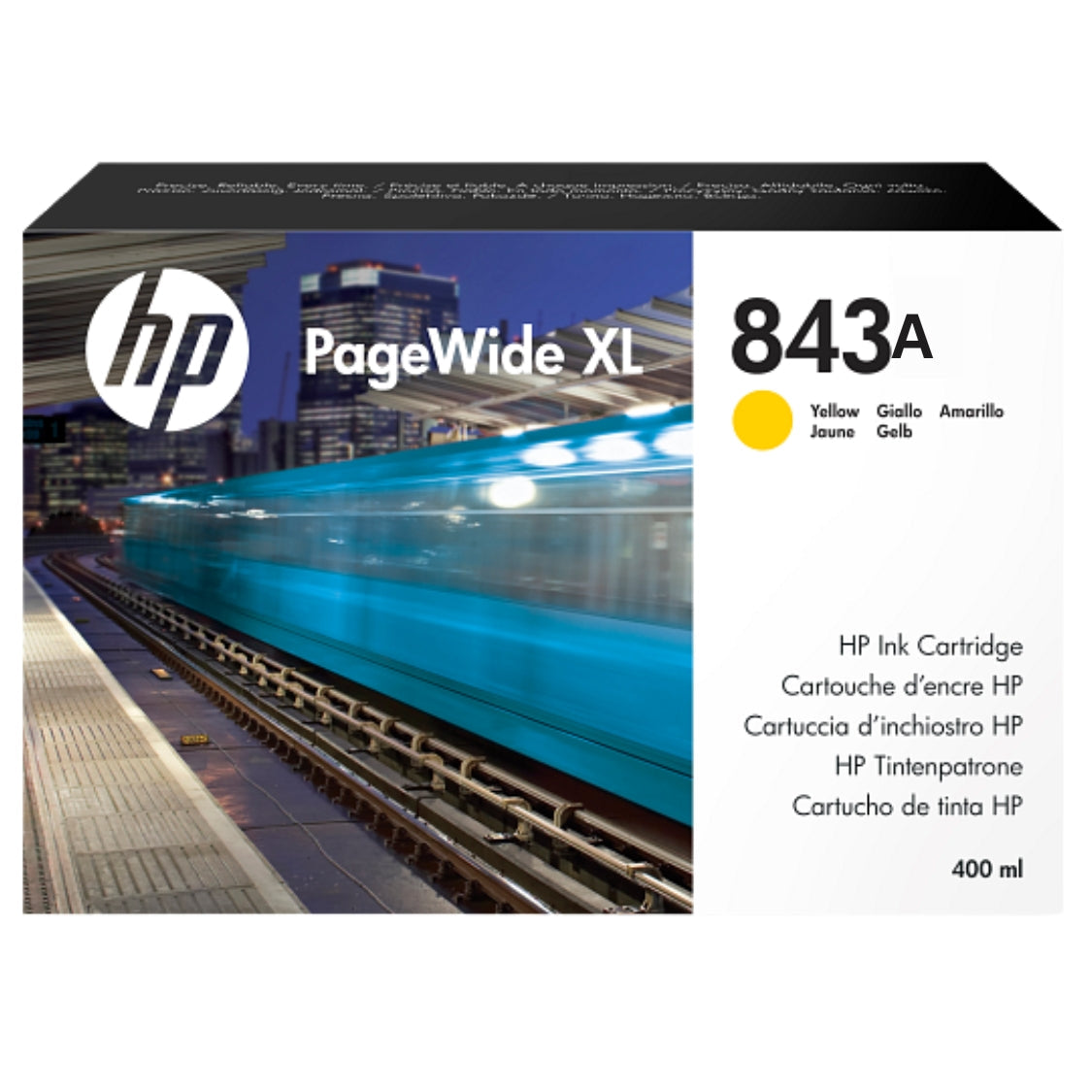 New, Pre-Owned - HP 843A 400ml PageWide XL Yellow Ink Cartridge, C1Q60A