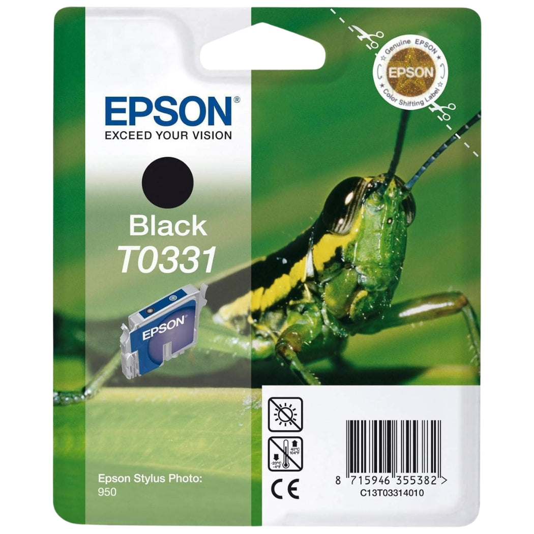 New, Pre-Owned - Epson T0331 Standard-Yield Black Ink Cartridge, T033120