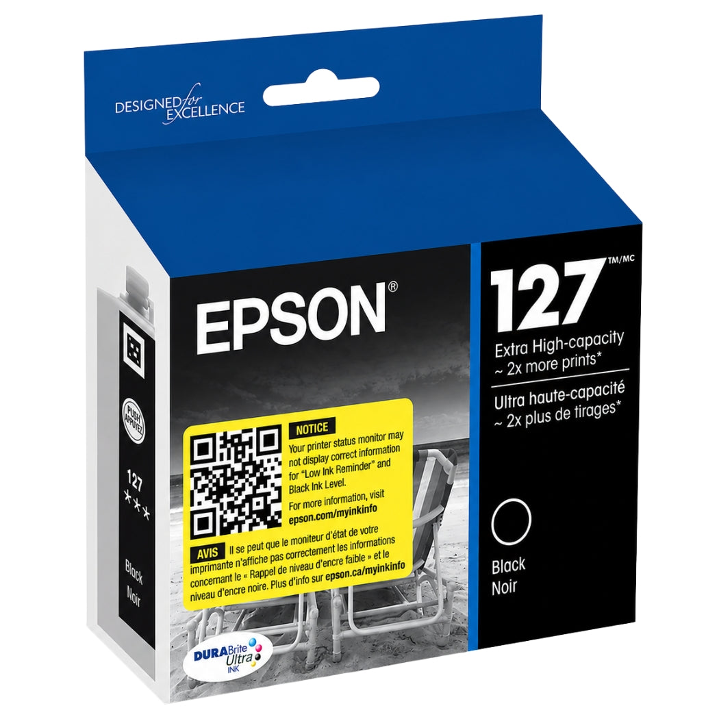 New, Pre-Owned - Epson 127 Black ink cartridge, Extra High Yield Capacity