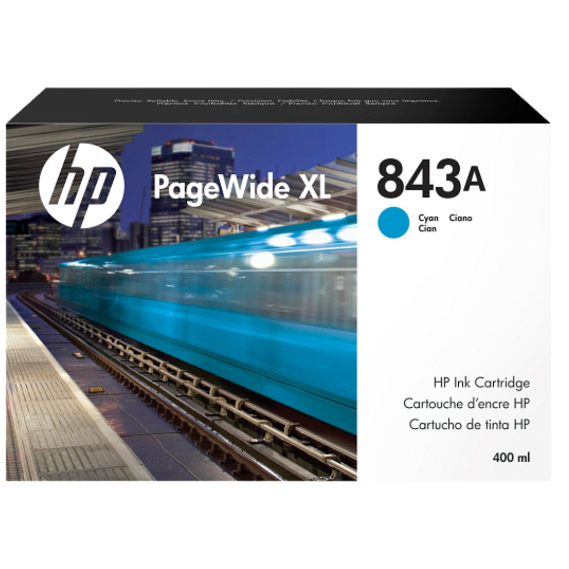 New, Pre-Owned - HP 843A 400ml PageWide XL Cyan Ink Cartridge, C1Q58A
