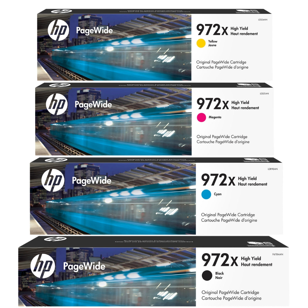New, Pre-Owned - HP 972X Black, Cyan, Magenta and Yellow Ink Cartridge