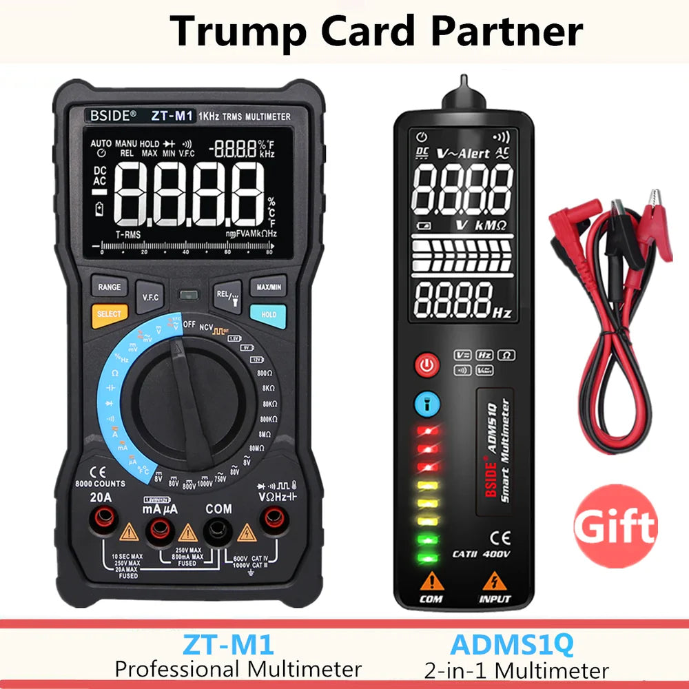 BSIDE ZT-M1 Multimeter with Auto/Manual Mode & Triple Display