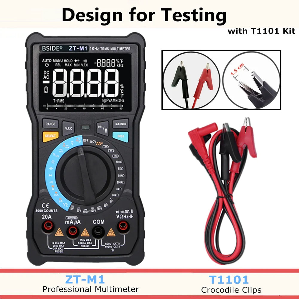 BSIDE ZT-M1 Multimeter with Auto/Manual Mode & Triple Display