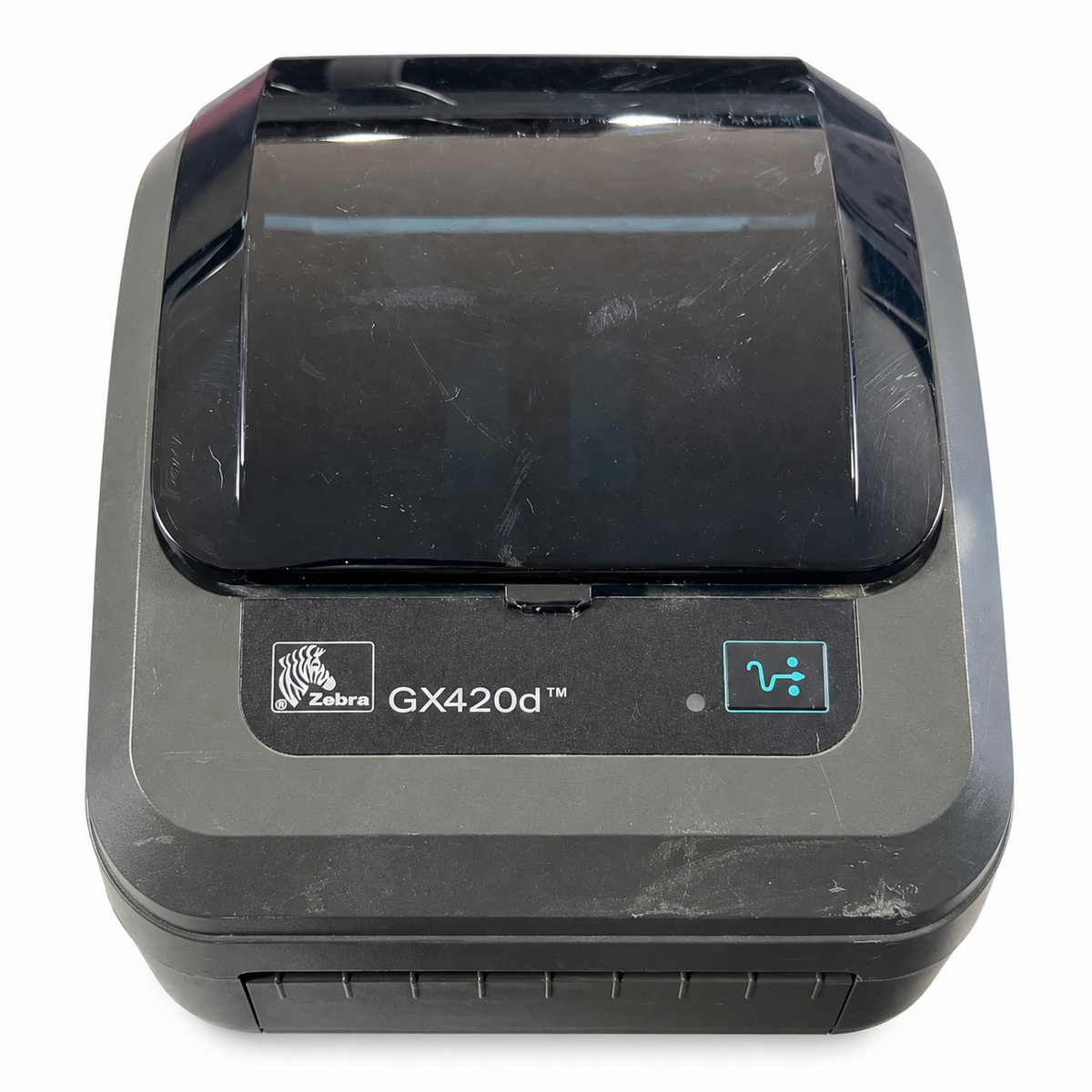 Zebra GX420d direct thermal label printer used white background