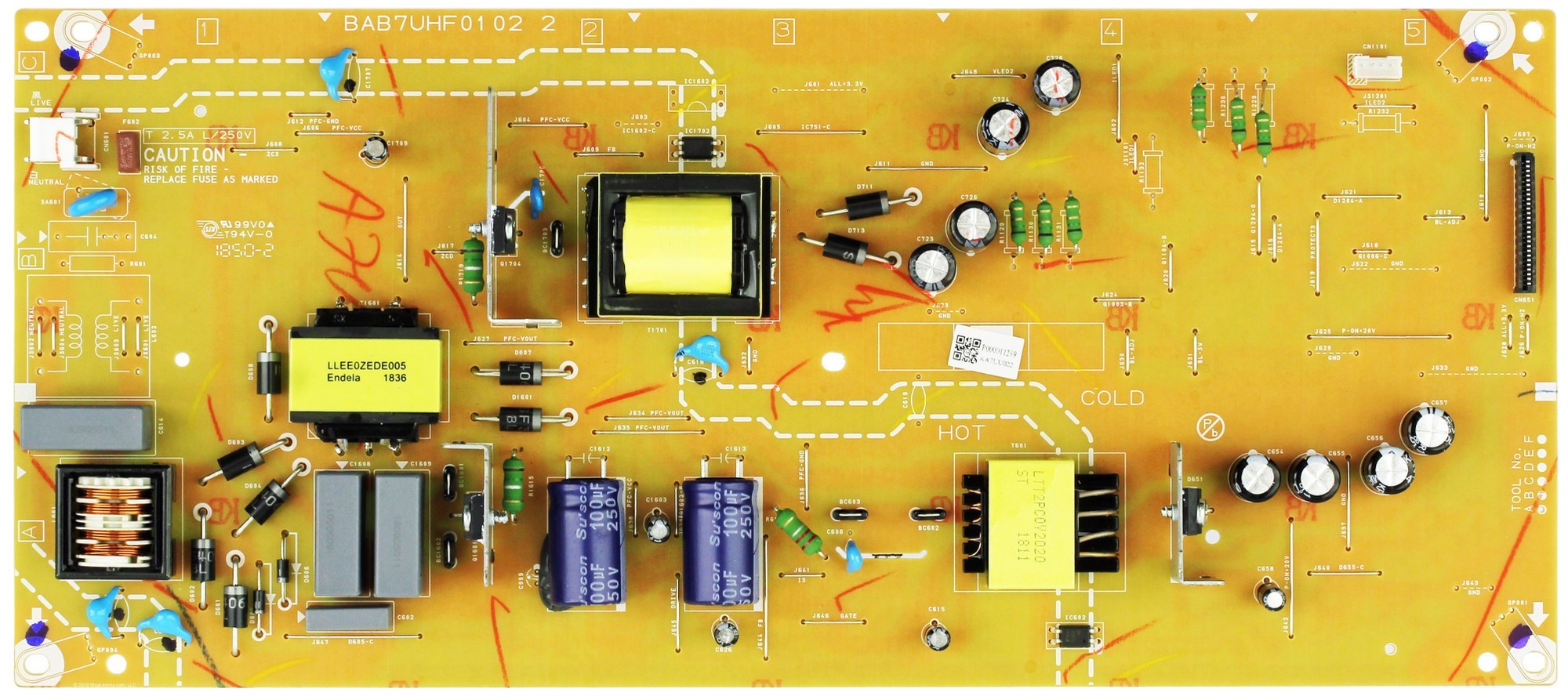 AA7RTMPW-001 Philips Power Supply, BAB7UHF0102 2, AA7UU022, AA7UU021, 50PFL5602/F7