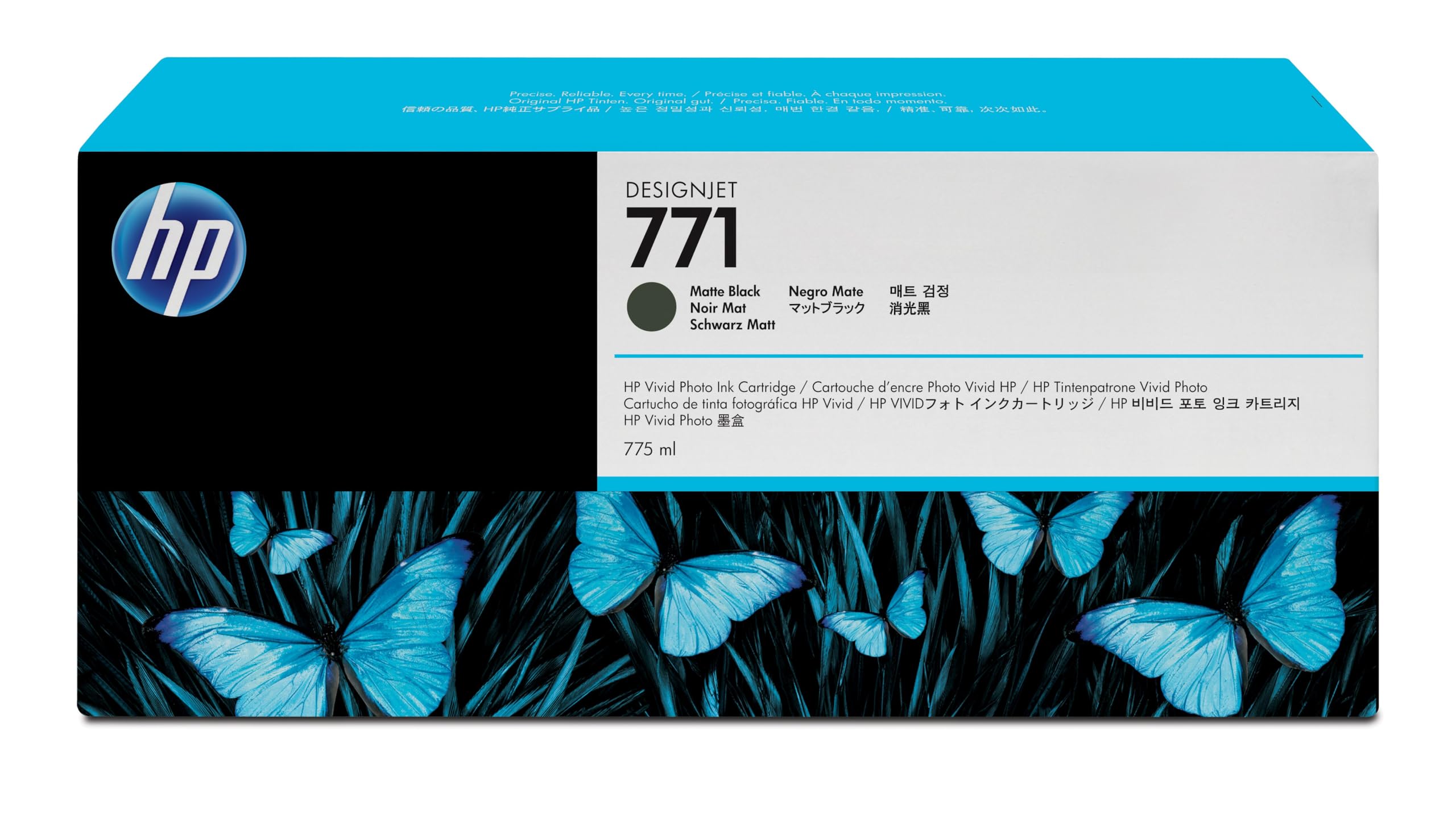 New, Pre-Owned - HP 771 775ml Standard-Yield Matte Black DesignJet Ink Cartridge, CE037A