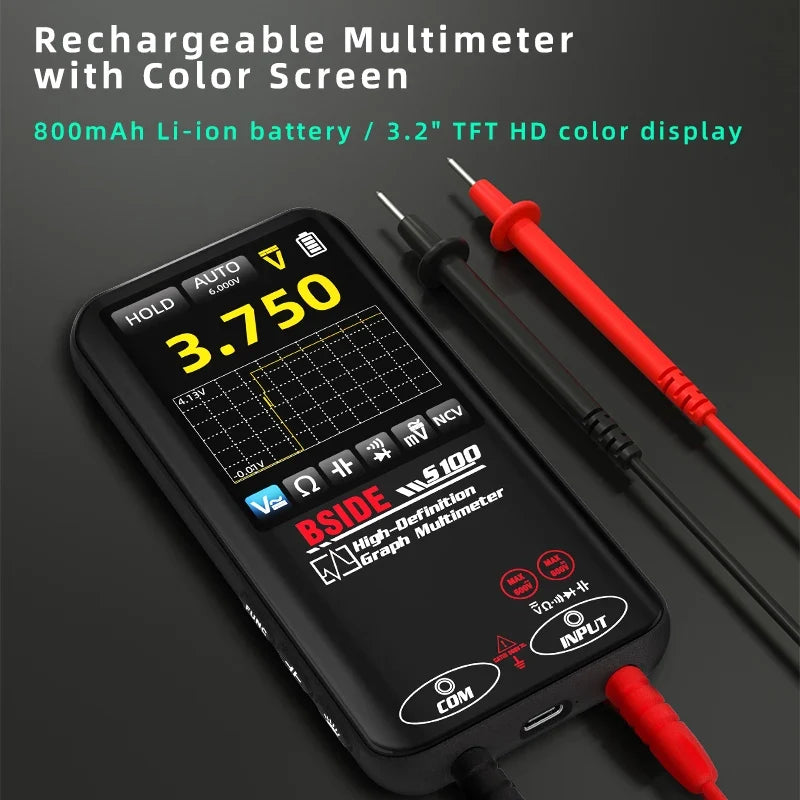 BSIDE S100 Smart Graphic Multimeter Auto-Ranging Digital Tester