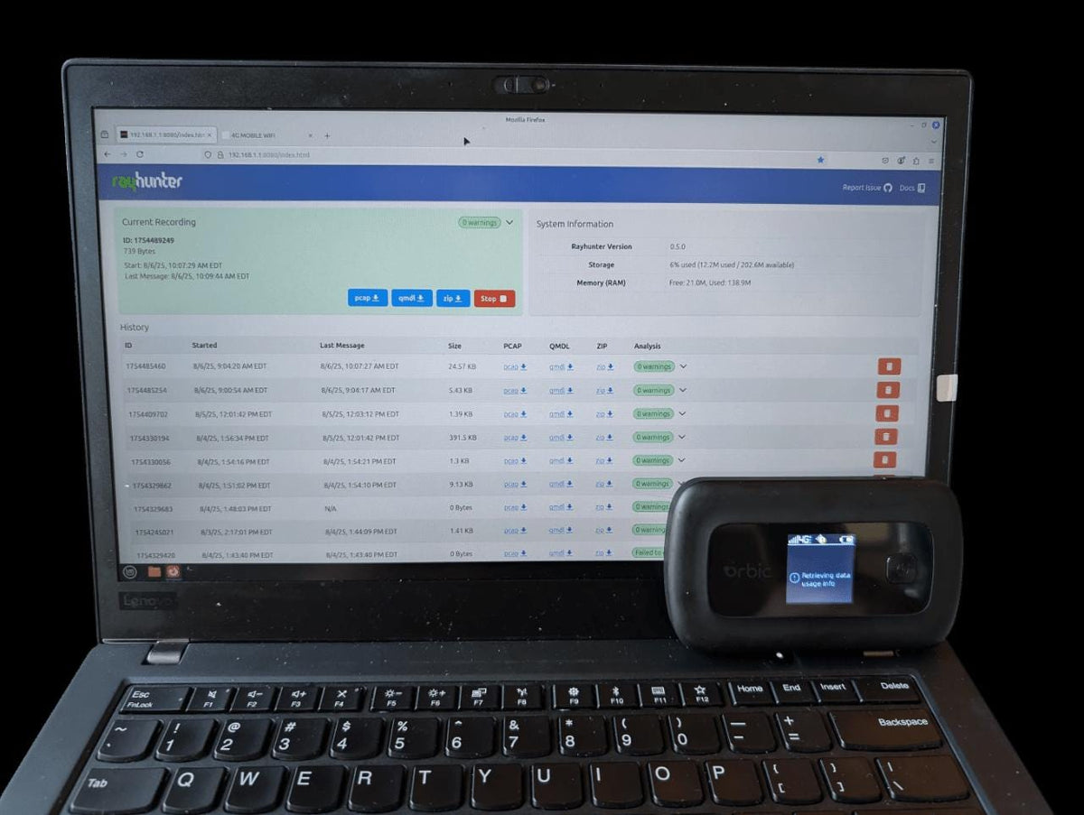 New, Prepared & Tested RayHunter Orbic RC400L IMSI Catcher & Stingray Detector