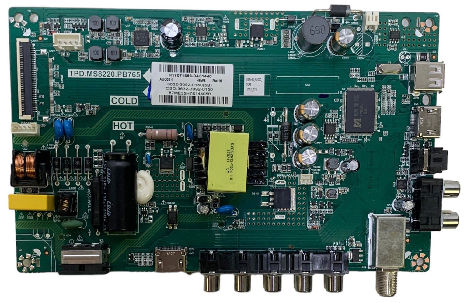 Vizio 3632-3092-0150 Main Board / Power Supply for D32HN-E0 (LAUAVMCT Serial)